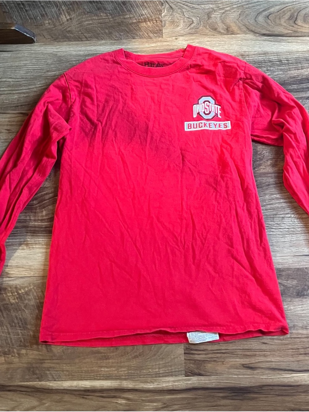 Hanes Red Ohio State Buckeyes Long Sleeve Kids Tee